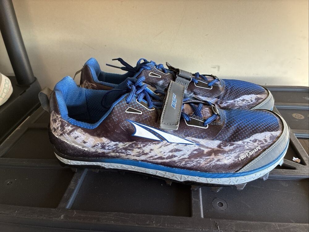 Altra KING MT 1.5 Trail Hiking Trek Running Shoes Men’s Sz. 15 Vibram Blue Black